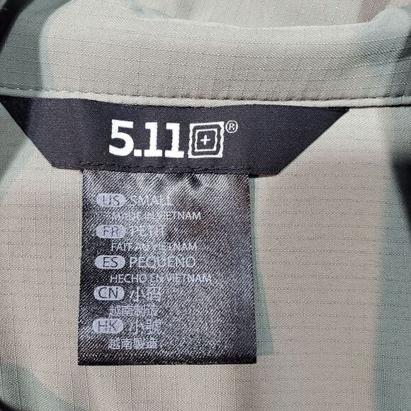 5.11 Tactical Shirt Men Small Tan Marksman Utility UPF 50 Short Sleeve Button Up - Picture 3 of 10